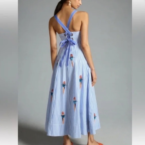 Maeve by Anthropology Tie-Back A-Line Beaded Parrot dress - Picture 4 of 13